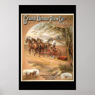 Återutgivna Vintage Plow Company Advertising Poste Poster