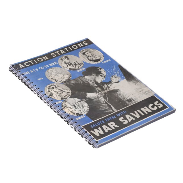 Återutskrift av brittisk krigstid poster. anteckningsbok med spiral (Högra Sidan)