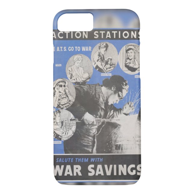 Återutskrift av brittisk krigstid poster. Case-Mate iPhone skal (Baksida)