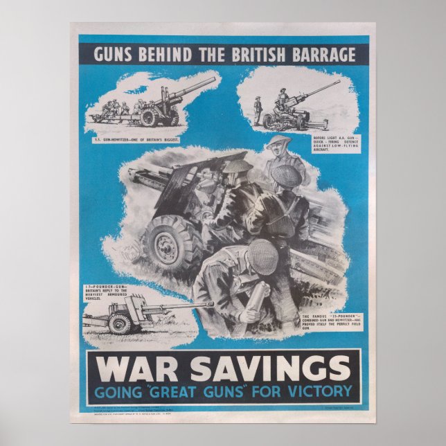 Återutskrift av brittisk krigstid poster. poster (Framsidan)