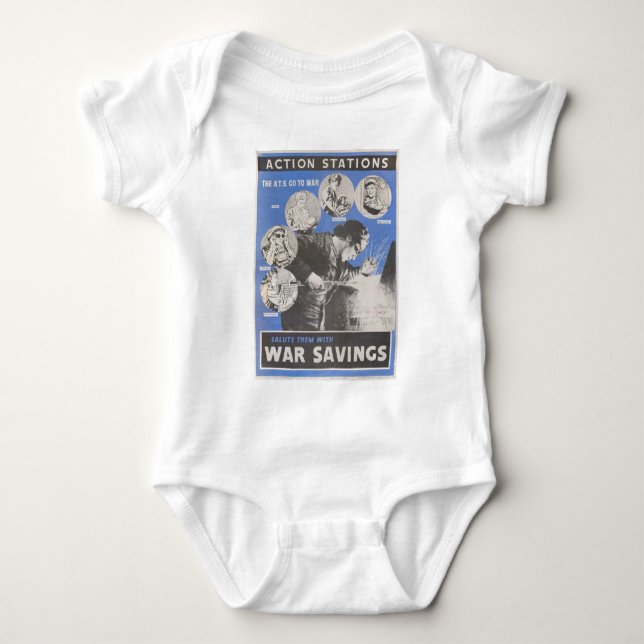 Återutskrift av brittisk krigstid poster. t-shirt (Framsida)