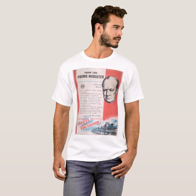 Återutskrift av brittisk krigstid poster. t-shirt (Hel framsida)
