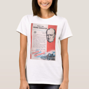 Återutskrift av brittisk krigstid poster. tee