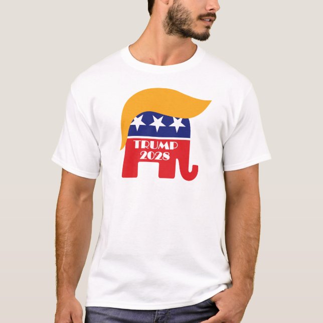 Återval av ordförande Trump 2028 3:e mandatperiode T Shirt (Framsida)