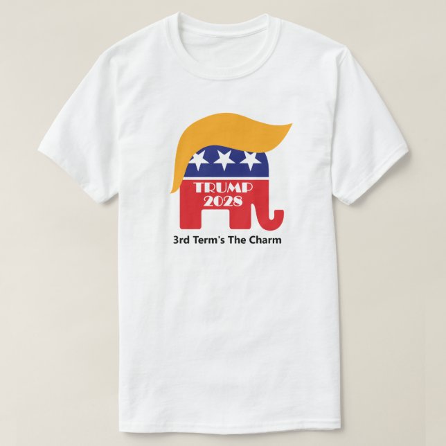 Återval av ordförande Trump 2028 "The Charm" T Shirt (Design framsida)