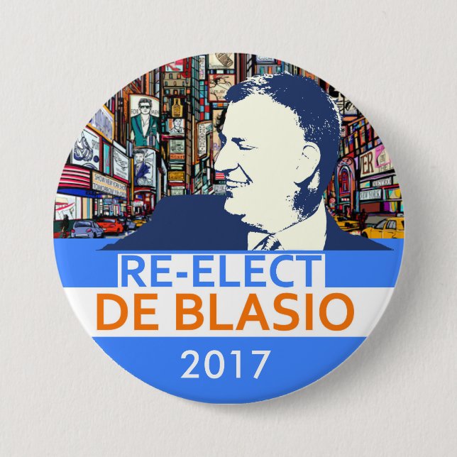 Återval Bill de Blasio 2017 Knapp (Framsida)