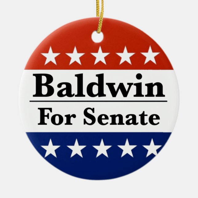 Återval Tammy Baldwin till USA:s senat 2024 Julgransprydnad Keramik (Framsidan)