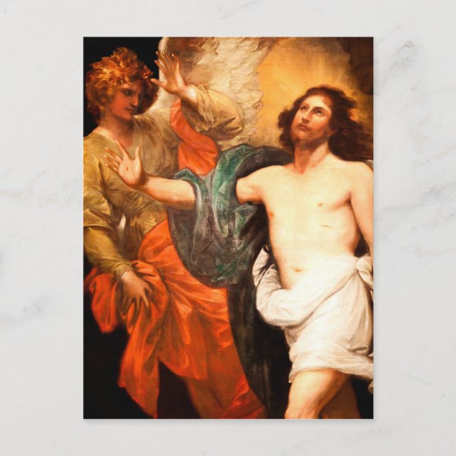 Återvänd Kristus Gazing uppåt Vykort (Framsida)