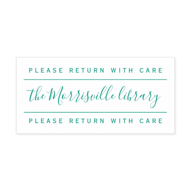 Återvänd med Anpassningsbar Bibliotek Namn Modern Självfärgande Stämpel (Design)