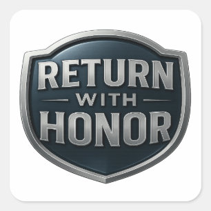 Återvänd med Honor™ LDS Fyrkantigt Klistermärke