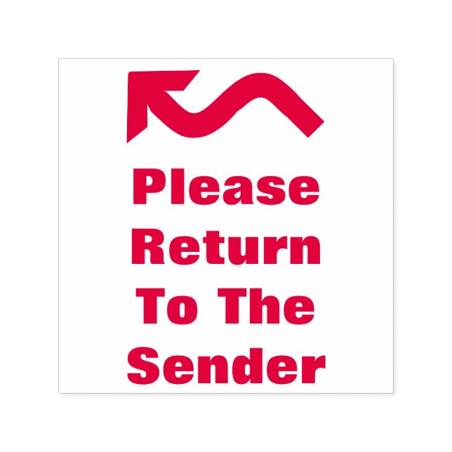 "Återvänd till avsändaren" Rubber Frimärke Självfärgande Stämpel (Design)