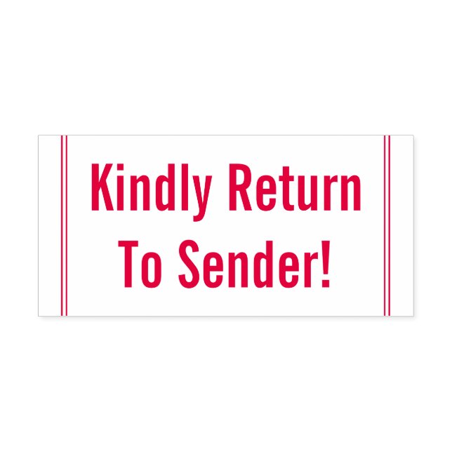 "Återvänd till avsändaren!" Rubber Frimärke Självfärgande Stämpel (Design)