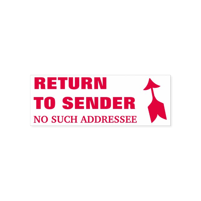 "ÅTERVÄNDA TILL SENDER" "INGEN SÅDAN ADRESSET" SJÄLVFÄRGANDE STÄMPEL (Design)