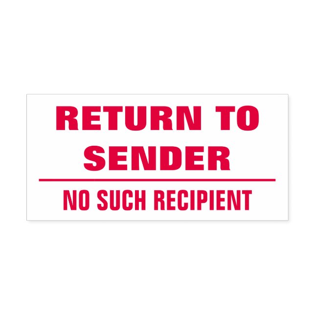 "ÅTERVÄNDA TILL SENDER" + "INGEN SÅDAN MOTTAGARE"  SJÄLVFÄRGANDE STÄMPEL (Design)