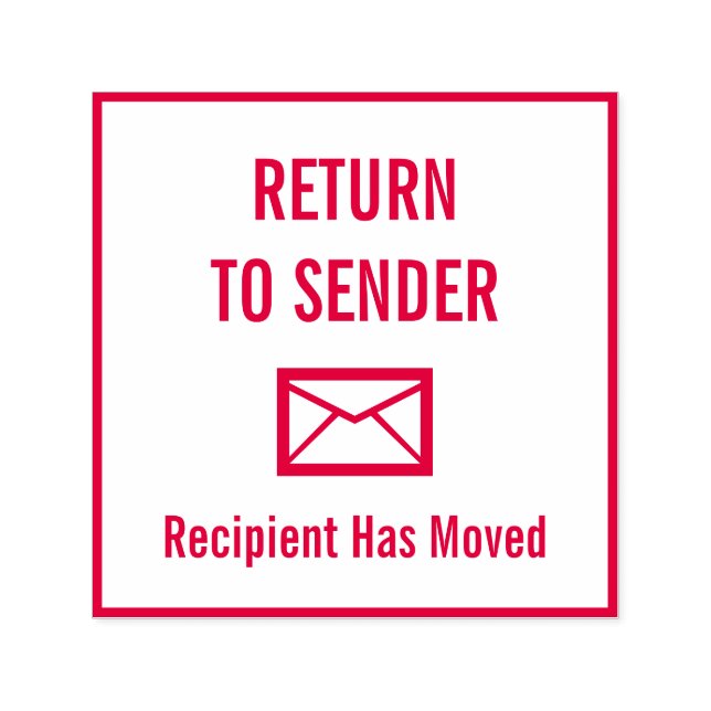 "ÅTERVÄNDA TILL SENDER", "Mottagaren har Flyttat" Självfärgande Stämpel (Design)