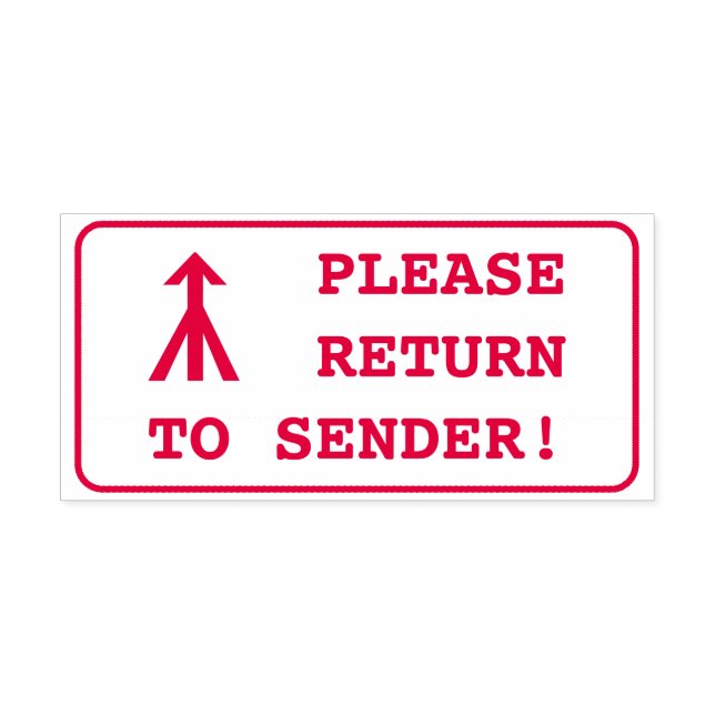"ÅTERVÄNDA TILL SENDER!" + Pil Rubber Frimärke Självfärgande Stämpel (Design)