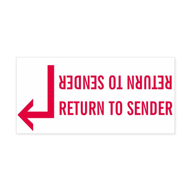 "ÅTERVÄNDA TILL SENDER" & Pil Rubber Frimärke Självfärgande Stämpel (Design)