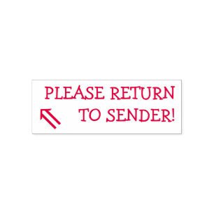 "ÅTERVÄNDA TILL SENDER!" + Pil Rubber Frimärke Självfärgande Stämpel