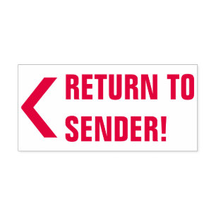 "ÅTERVÄNDA TILL SENDER!" + Pil Rubber Frimärke Självfärgande Stämpel