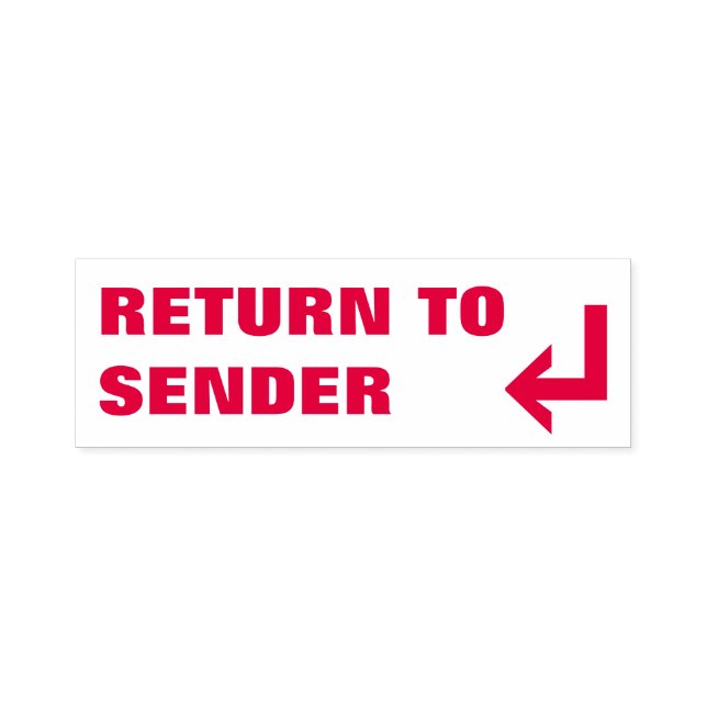 "ÅTERVÄNDA TILL SENDER" + Pil Självfärgande Stämpel (Design)