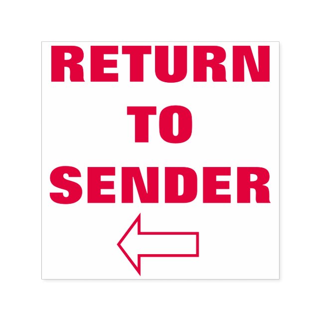 "ÅTERVÄNDA TILL SENDER" + Pil Självfärgande Stämpel (Design)