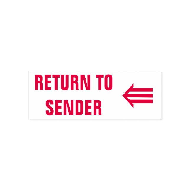 "ÅTERVÄNDA TILL SENDER" + treradig pil ( ⇚) Självfärgande Stämpel (Design)