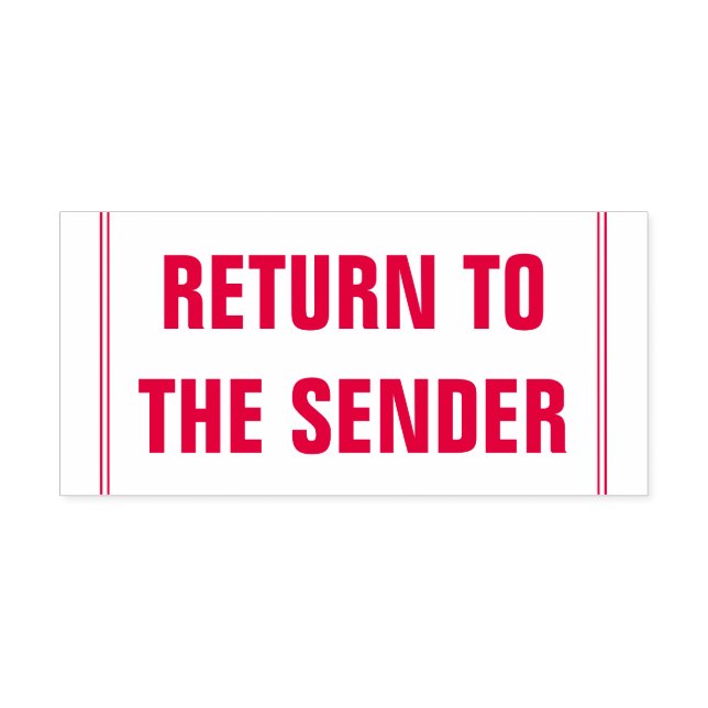 "ÅTERVÄNDA TILL SENDERN" Rubber Frimärke Självfärgande Stämpel (Design)