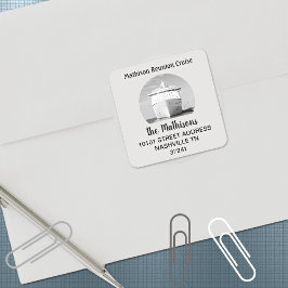 Återvändande Familj Återförening Kryssningsfartyg Fyrkantigt Klistermärke