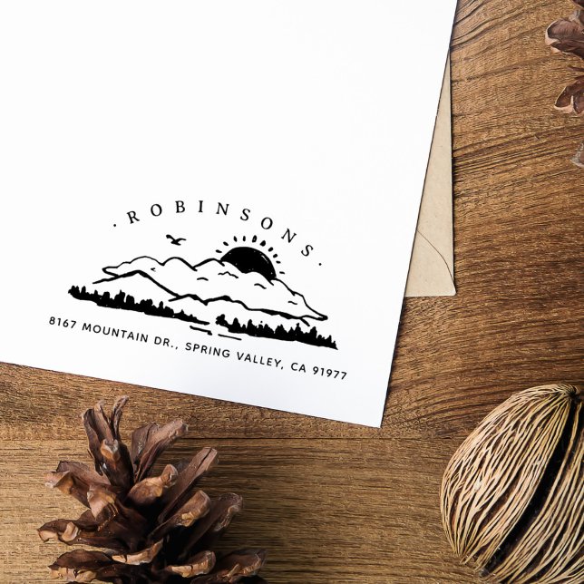 Återvändandeadresser för enkel bergsvalley Rustic- Stämpel (Skapare uppladdad)