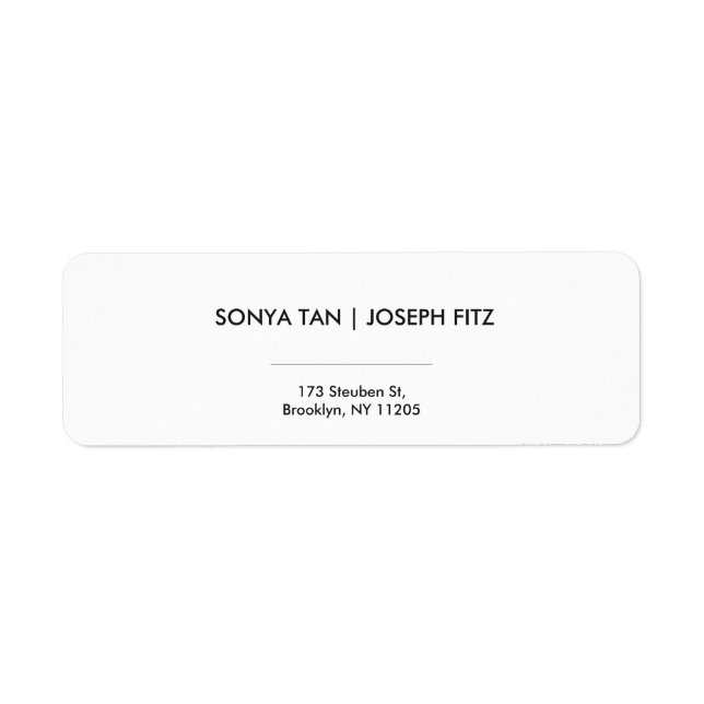Återvändandeetikett för elegant - lägsta moderna B Returadress Etikett (Framsidan)