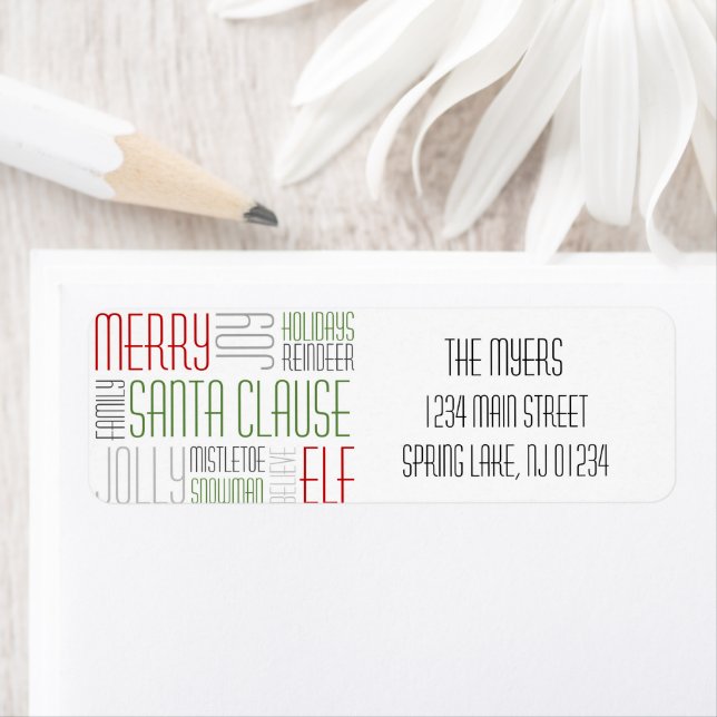 Återvändandeetikett för Ord - helgdag zforday z Returadress Etikett (Insitu)