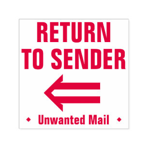 "ÅTERVÄNDNING TILL SENDER" Rubber Frimärke Självfärgande Stämpel