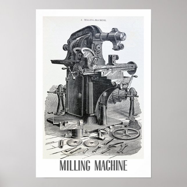 ÅTERVINKALLAD BIN ART 1890 TEKNISK ILLUSTRATION POSTER (Framsidan)
