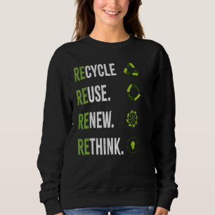 Återvinn Återanvänd Förnya Ompröva Jordens Dag Mil T Shirt