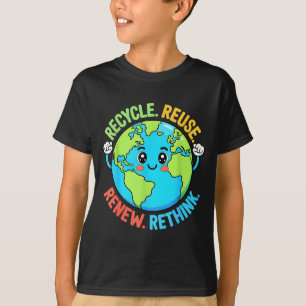 Återvinn återanvänd förnya ompröva jordens dag poj t shirt