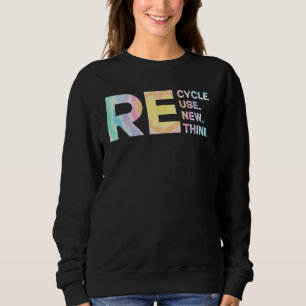 Återvinn Återanvänd Förnya Ompröva Tye Die Miljö T Shirt