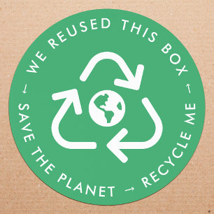 Återvinn Mig Återanvänd Förpackning Spara Planeten Runt Klistermärke