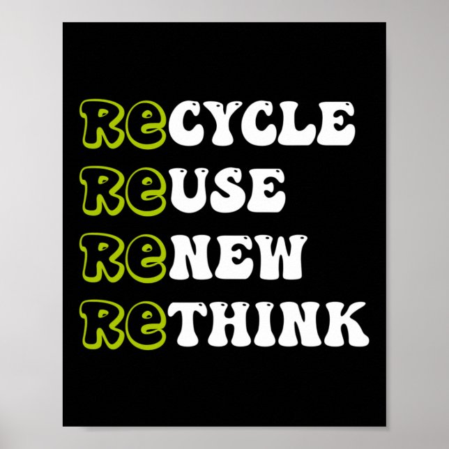 Återvinna Återanvänd förnya reflexion för återstäl Poster (Framsidan)