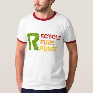 Återvinna, återanvändning, reducering av T-tröjor Tee Shirt