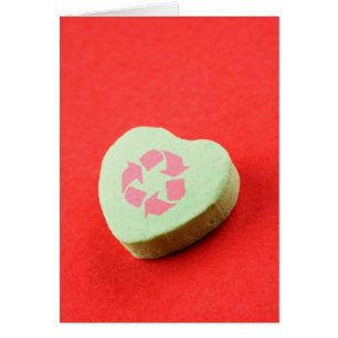 Återvinna Candy Heart Card Hälsningskort