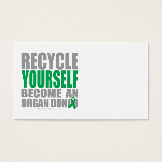 Återvinna Din egen organdonation Visitkort (Framsidan)