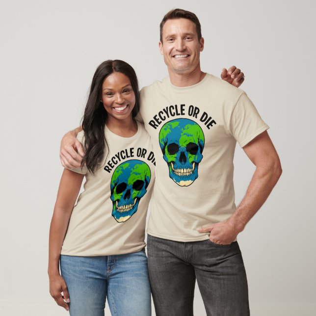 Återvinna eller döm miljömedvetande om jord t shirt (Unisex)