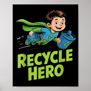 Återvinna hjältar barn jordens dag poster