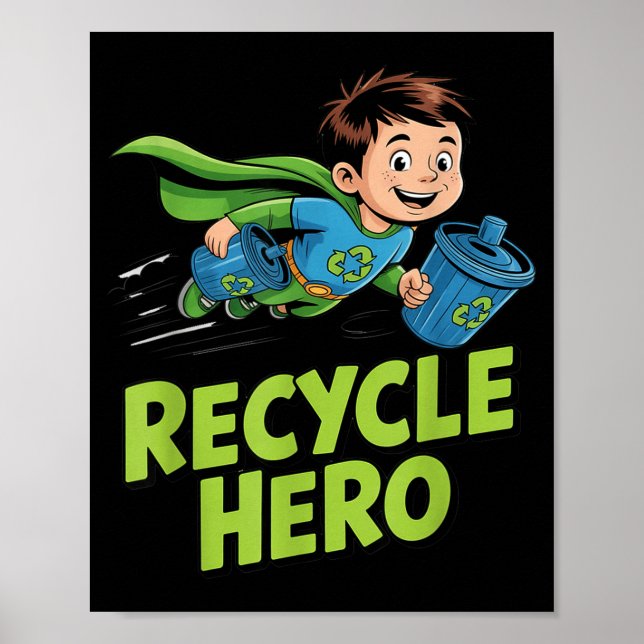 Återvinna hjältar barn jordens dag  poster (Framsidan)