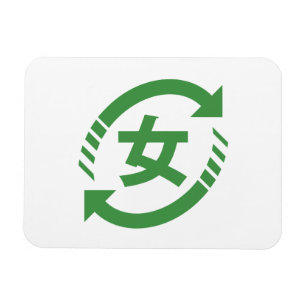 Återvinna Japanska flickor Kanji Nihongo-tecken Magnet