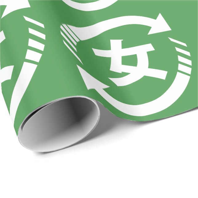 Återvinna Japanska flickor | Kanji Nihongo-tecken Presentpapper (Rullad Hörn)