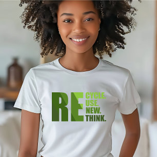 Återvinna minska återanvändning förnya omprövninge t shirt