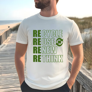 Återvinna minska återanvändning förnya omprövninge t shirt