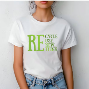 Återvinna minska återanvändning förnya omprövninge t shirt