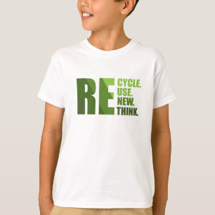Återvinna minska återanvändning förnya omprövninge t shirt